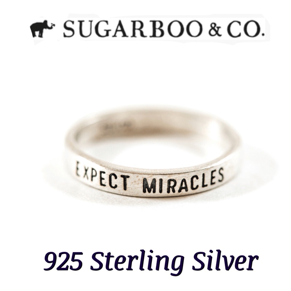 Sugarboo & CO 925 Sterling Silver Stackable “Expect Miracles” Ring